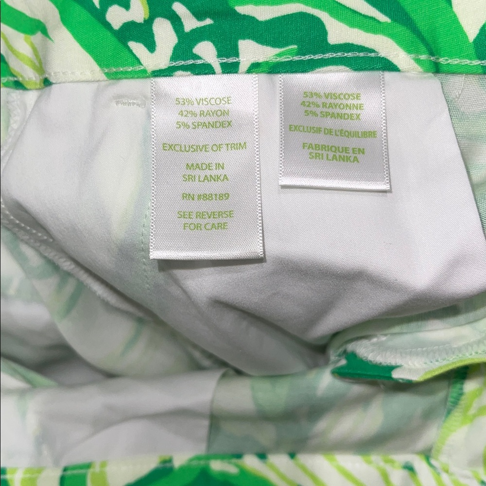 Lilly Pulitzer Lela Crop Vibrant Green Leaf Print Pants in Toucan Green NWT - Picture 7 of 7